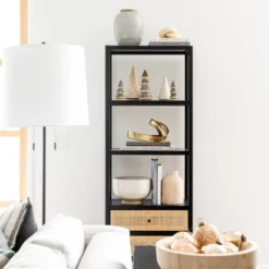 Console Table With Woven Rattan Shelf Black - Threshold™ Designed With Studio McGee -Furniture Outlet Store GUEST f71b8141 512b 4383 9135 4f0d694163bd