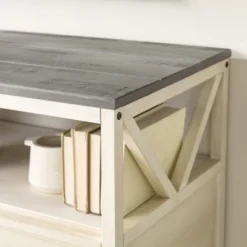 Farmhouse 3 Drawer Wood TV Stand For TVs Up To 65" - Saracina Home