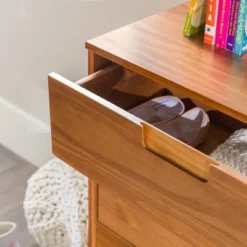 Mid-Century Modern Groove Wood 6 Drawer Dresser - Saracina Home -Furniture Outlet Store GUEST fcb730ab 9952 4f83 9614 24322242cf6c